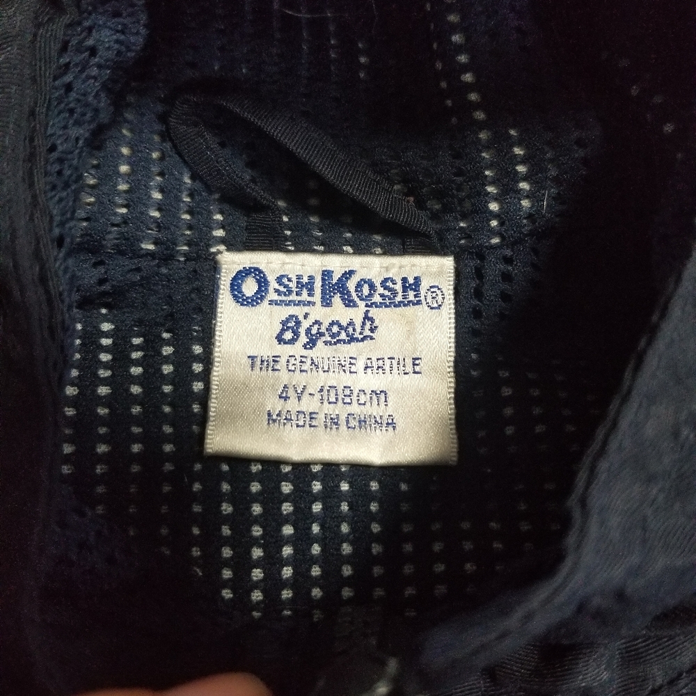 💕 OshKosh Bosh Dark Blue Gray Classic Hoodie Jacket Pockets WindBreaker Spring - Picture 2 of 8